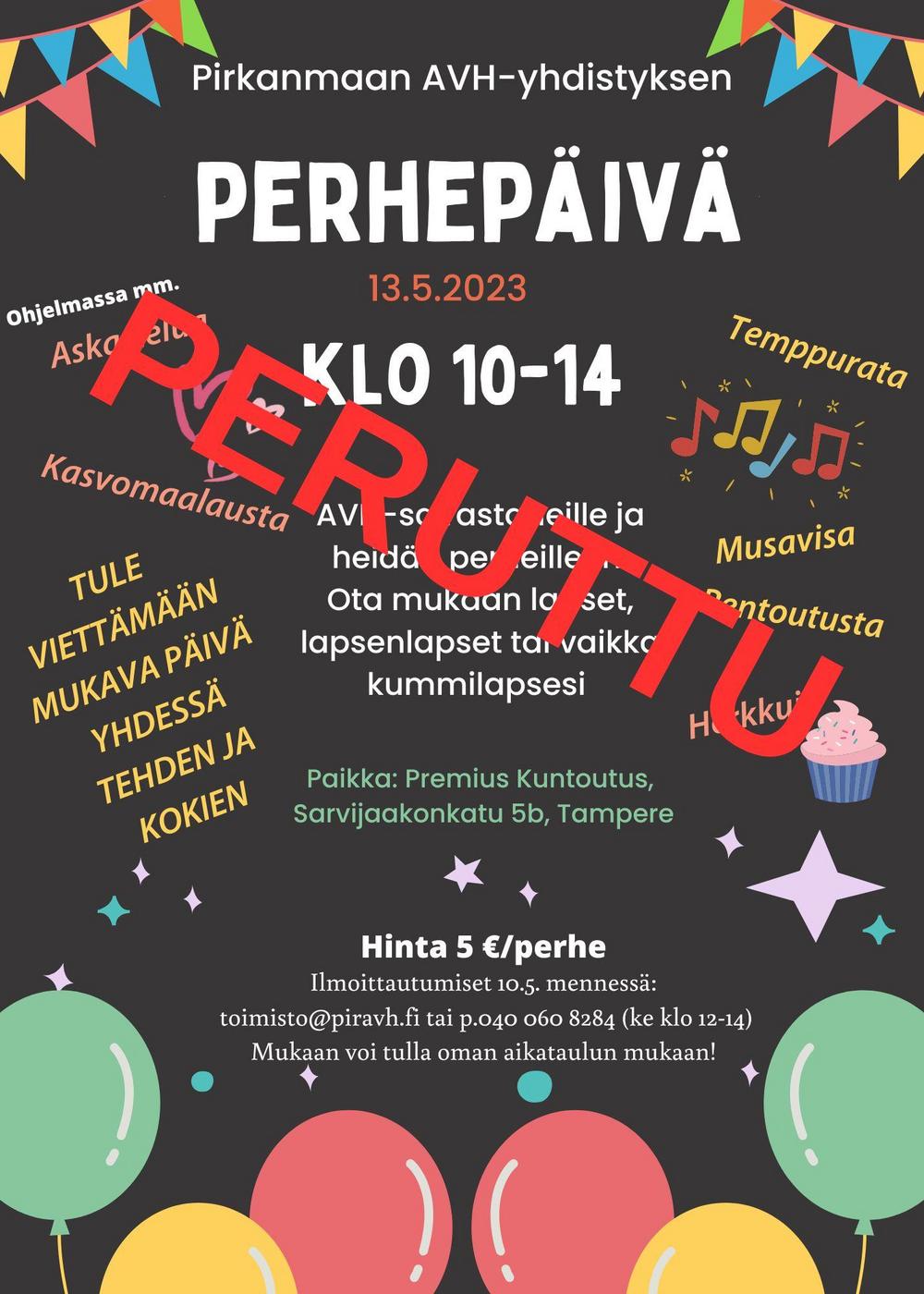 Perhepäivä PERUTTU! | Aivoliiton Pirkanmaan AVH-yhdistys Ry